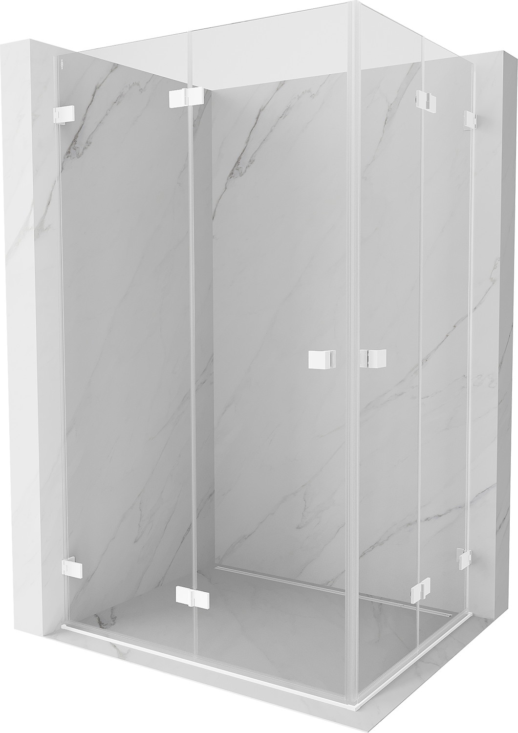 Mexen Lunar-F Duo kabina prysznicowa składana 95 x 70 cm, transparent, biała - 836-095L-070P-20-00
